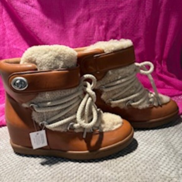 COACH | Monroe shearling & leather wedge boots - Picture 2 of 5